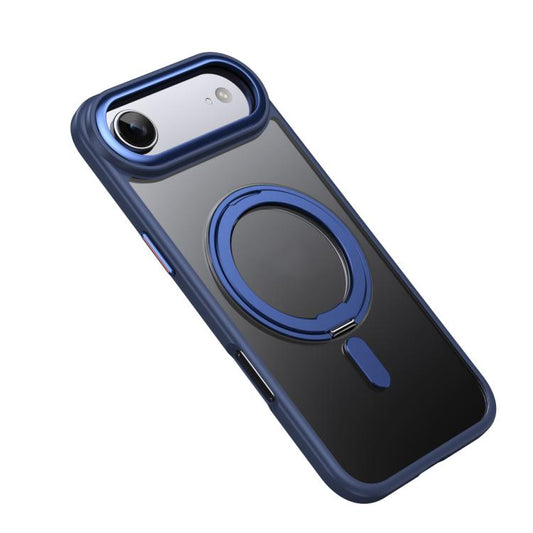For iPhone Air Frosted 360 Degree MagSafe Magnetic Holder Phone Case(Blue) - iPhone Air Cases by buy2fix | Online Shopping UK | buy2fix
