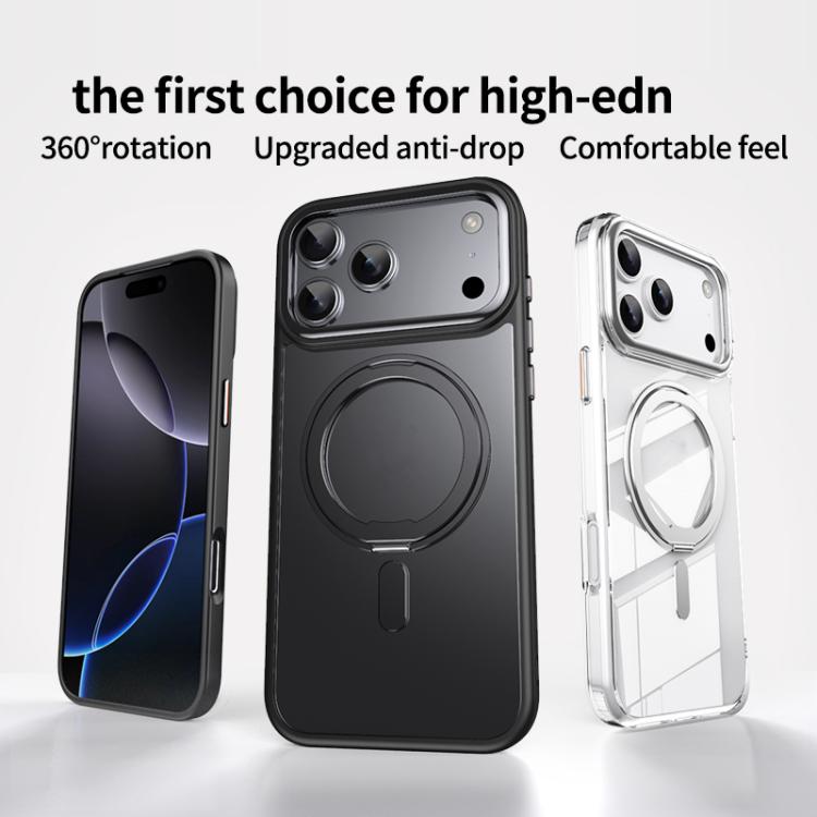 For iPhone 17 Pro Frosted 360 Degree MagSafe Magnetic Holder Phone Case(Black) - iPhone 17 Pro Cases by buy2fix | Online Shopping UK | buy2fix