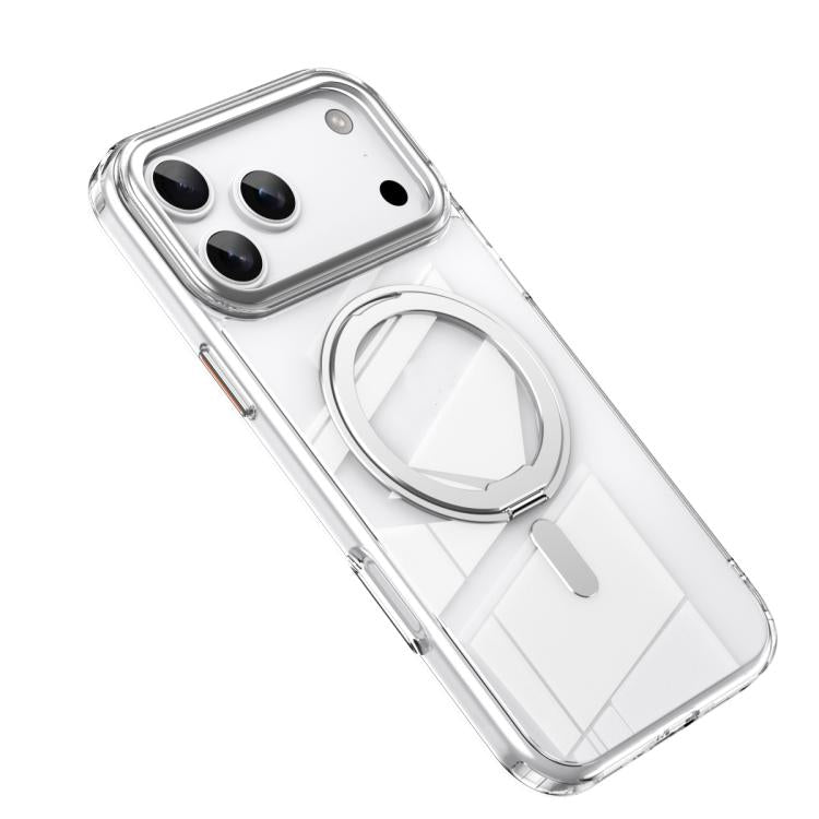 For iPhone 17 Pro Frosted 360 Degree MagSafe Magnetic Holder Phone Case(Silver) - iPhone 17 Pro Cases by buy2fix | Online Shopping UK | buy2fix