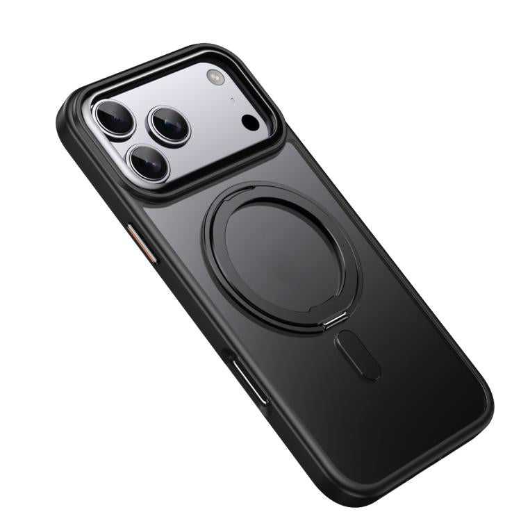 For iPhone 17 Pro Max Frosted 360 Degree MagSafe Magnetic Holder Phone Case(Black) - iPhone 17 Pro Max Cases by buy2fix | Online Shopping UK | buy2fix