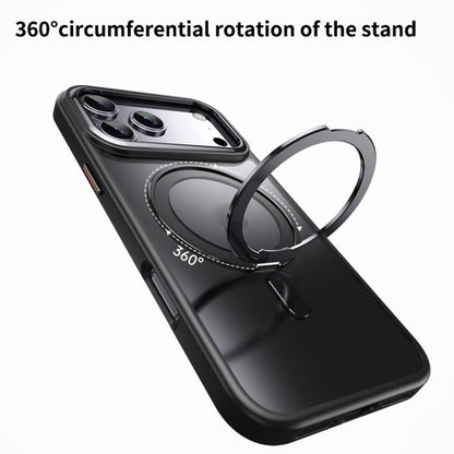 For iPhone 17 Pro Max Frosted 360 Degree MagSafe Magnetic Holder Phone Case(Black) - iPhone 17 Pro Max Cases by buy2fix | Online Shopping UK | buy2fix