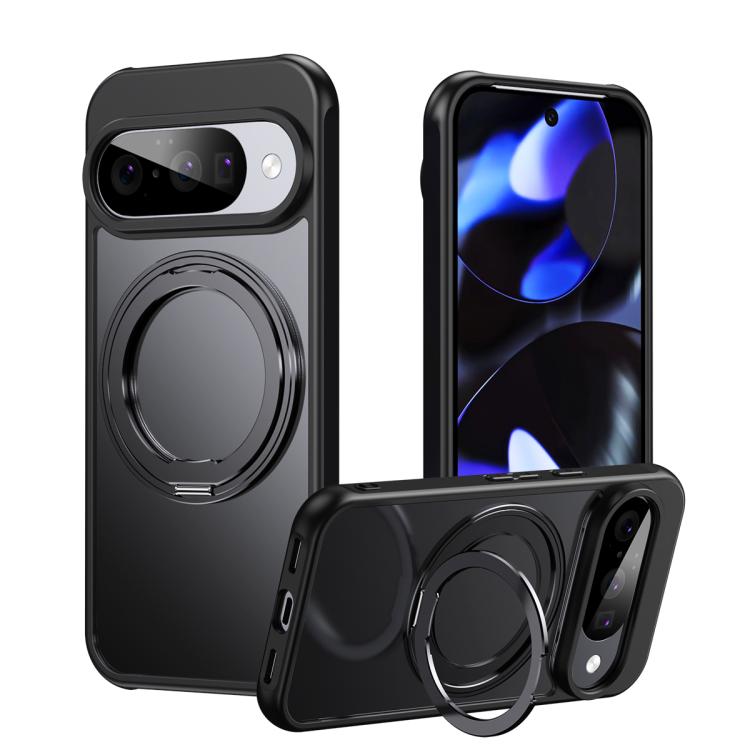 For Google Pixel 10 / 10 Pro Frosted 360 Degree MagSafe Magnetic Holder Phone Case(Black) - Google Cases by buy2fix | Online Shopping UK | buy2fix