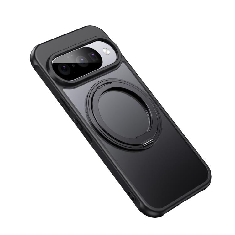 For Google Pixel 10 / 10 Pro Frosted 360 Degree MagSafe Magnetic Holder Phone Case(Black) - Google Cases by buy2fix | Online Shopping UK | buy2fix