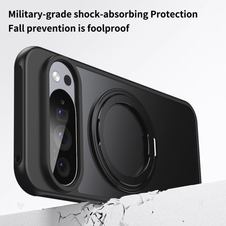 For Google Pixel 10 Pro XL Frosted 360 Degree MagSafe Magnetic Holder Phone Case(Silver) - Google Cases by buy2fix | Online Shopping UK | buy2fix