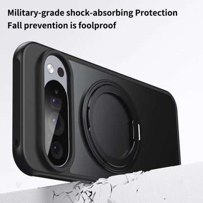 For Google Pixel 10 Pro XL Frosted 360 Degree MagSafe Magnetic Holder Phone Case(Silver) - Google Cases by buy2fix | Online Shopping UK | buy2fix