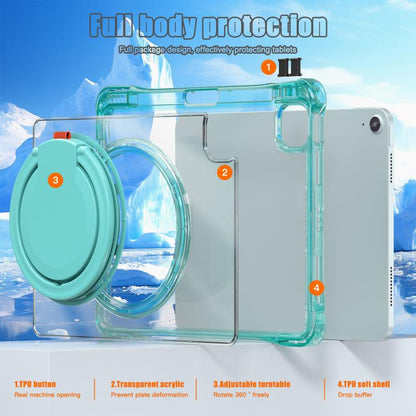 For iPad Air 13 2024 / 2025 Rotation Ring Handle TPU Hybrid Clear PC Tablet Case(Light Green) - iPad Air 13 2025 / 2024 Cases by buy2fix | Online Shopping UK | buy2fix