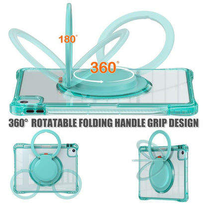 For iPad Air 13 2024 / 2025 Rotation Ring Handle TPU Hybrid Clear PC Tablet Case(Light Green) - iPad Air 13 2025 / 2024 Cases by buy2fix | Online Shopping UK | buy2fix