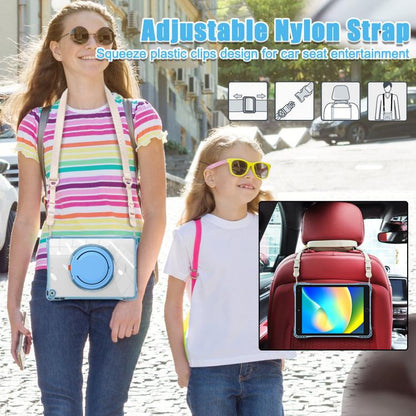 For iPad 2025 / 2022 Rotation Ring Handle TPU Hybrid Clear PC Tablet Case(Light Blue) - iPad 2025 / 2022 Cases by buy2fix | Online Shopping UK | buy2fix