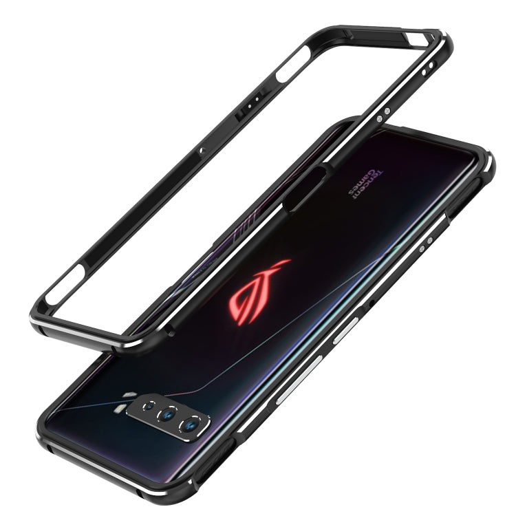 For ASUS ROG Phone 3 ZS661KS Aluminum Alloy Shockproof Protective Bumper Frame(Black Silver) - ASUS Cases by buy2fix | Online Shopping UK | buy2fix