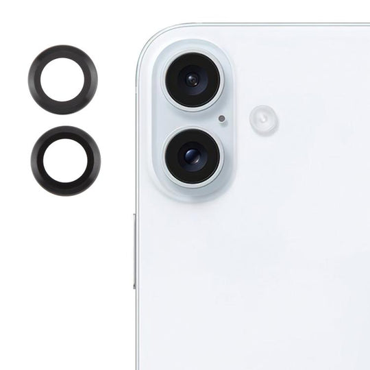 For iPhone 16 / 16 Plus Back Camera Cover 9H Tempered Glass Lens Film(Black)