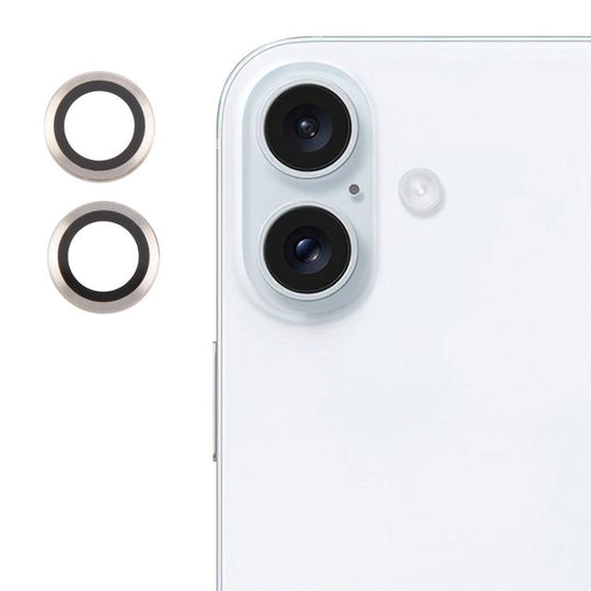 For iPhone 16 / 16 Plus Back Camera Cover 9H Tempered Glass Lens Film(Silver)