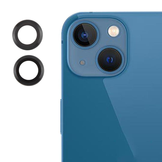 For iPhone 13 / 13 mini Back Camera Cover 9H Tempered Glass Lens Film(Black)