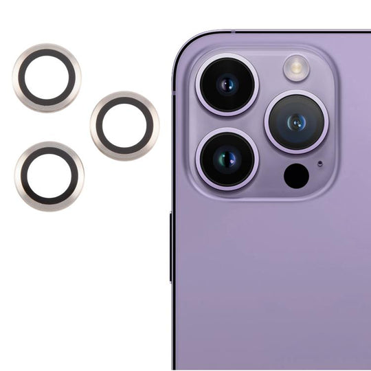 For iPhone 14 Pro Max / 14 Pro Back Camera Cover 9H Tempered Glass Lens Film(Silver)