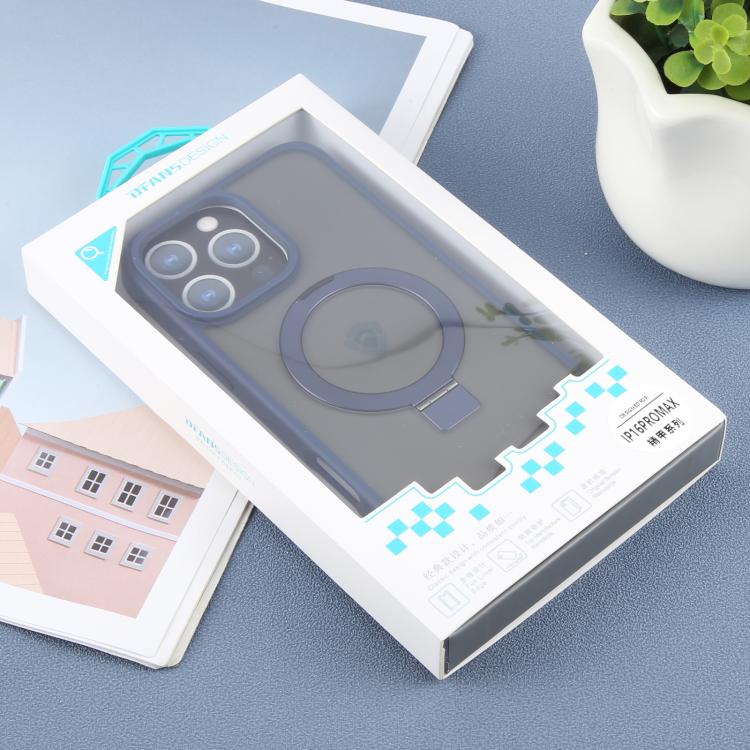 For iPhone 16 Pro Max DFANS DESIGN Frosted Magsafe Magnetic Holder Phone Case(Blue) - iPhone 16 Pro Max Cases by DFANS DESIGN | Online Shopping UK | buy2fix