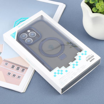 For iPhone 16 Pro Max DFANS DESIGN Frosted Magsafe Magnetic Holder Phone Case(Blue) - iPhone 16 Pro Max Cases by DFANS DESIGN | Online Shopping UK | buy2fix