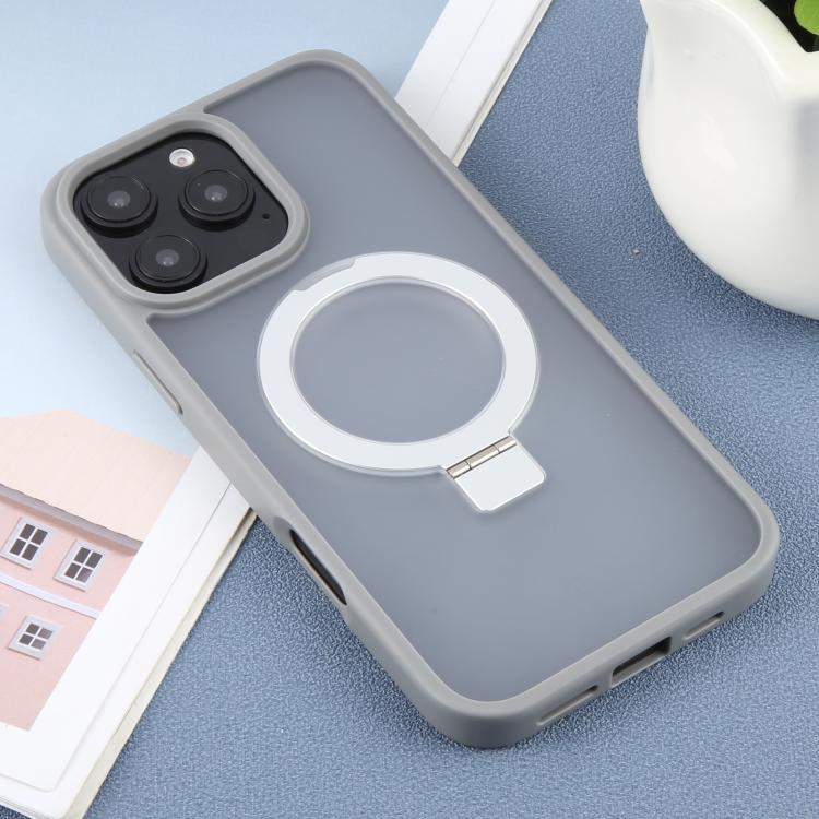 For iPhone 16 Pro Max DFANS DESIGN Frosted Magsafe Magnetic Holder Phone Case(Grey) - iPhone 16 Pro Max Cases by DFANS DESIGN | Online Shopping UK | buy2fix