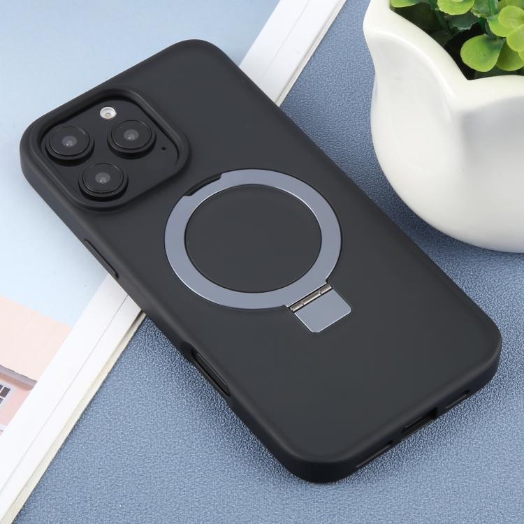 For iPhone 16 Pro Max DFANS DESIGN Frosted Magsafe Magnetic Holder Phone Case(Black) - iPhone 16 Pro Max Cases by DFANS DESIGN | Online Shopping UK | buy2fix