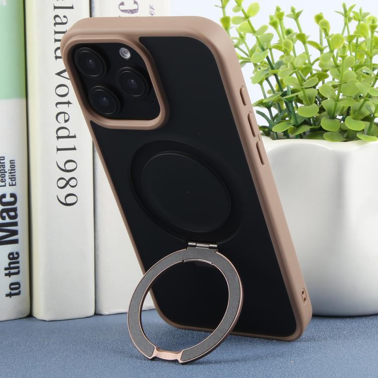 For iPhone 16 Pro Max DFANS DESIGN Frosted Magsafe Magnetic Holder Phone Case(Brown) - iPhone 16 Pro Max Cases by DFANS DESIGN | Online Shopping UK | buy2fix