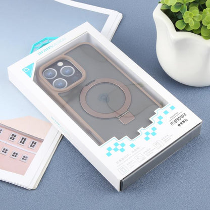 For iPhone 16 Pro Max DFANS DESIGN Frosted Magsafe Magnetic Holder Phone Case(Brown) - iPhone 16 Pro Max Cases by DFANS DESIGN | Online Shopping UK | buy2fix