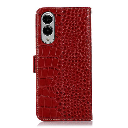 For Samsung Galaxy S25 Edge 5G Crocodile Top Layer Cowhide Leather Phone Case(Red) - Galaxy S25 Edge 5G Cases by buy2fix | Online Shopping UK | buy2fix