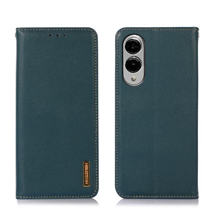 For Samsung Galaxy S25 Edge 5G KHAZNEH Nappa Top Layer Cowhide Leather Phone Case(Green) - Galaxy S25 Edge 5G Cases by buy2fix | Online Shopping UK | buy2fix