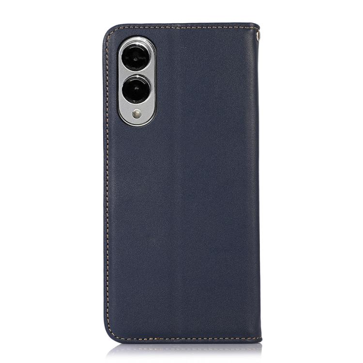 For Samsung Galaxy S25 Edge 5G KHAZNEH Nappa Top Layer Cowhide Leather Phone Case(Blue) - Galaxy S25 Edge 5G Cases by buy2fix | Online Shopping UK | buy2fix