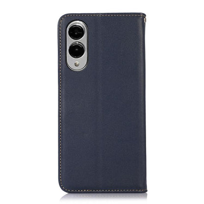 For Samsung Galaxy S25 Edge 5G KHAZNEH Nappa Top Layer Cowhide Leather Phone Case(Blue) - Galaxy S25 Edge 5G Cases by buy2fix | Online Shopping UK | buy2fix