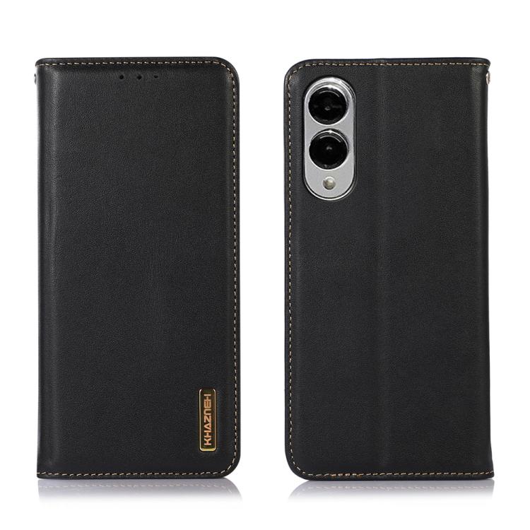 For Samsung Galaxy S25 Edge 5G KHAZNEH Nappa Top Layer Cowhide Leather Phone Case(Black) - Galaxy S25 Edge 5G Cases by buy2fix | Online Shopping UK | buy2fix