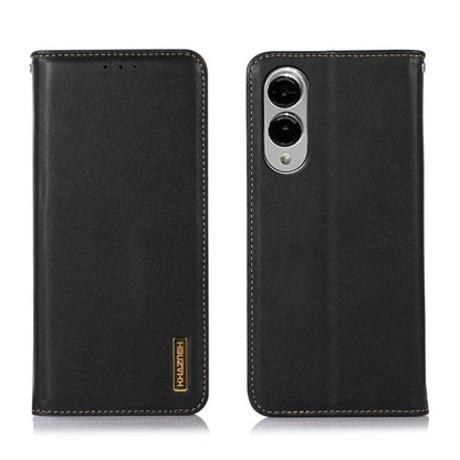 For Samsung Galaxy S25 Edge 5G KHAZNEH Nappa Top Layer Cowhide Leather Phone Case(Black) - Galaxy S25 Edge 5G Cases by buy2fix | Online Shopping UK | buy2fix