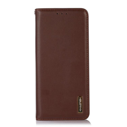 For Samsung Galaxy S25 Edge 5G KHAZNEH Nappa Top Layer Cowhide Leather Phone Case(Brown) - Galaxy S25 Edge 5G Cases by buy2fix | Online Shopping UK | buy2fix