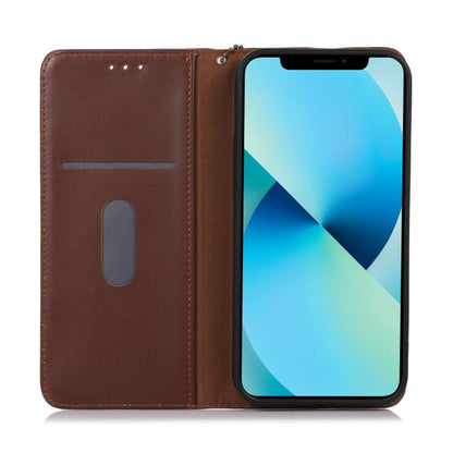 For Samsung Galaxy S25 Edge 5G KHAZNEH Nappa Top Layer Cowhide Leather Phone Case(Brown) - Galaxy S25 Edge 5G Cases by buy2fix | Online Shopping UK | buy2fix
