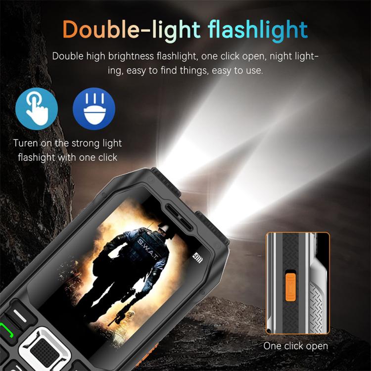 UNIWA M6000 Big Speaker Keypad Phone, 2.4 inch, Dual Flashlights, 21 Keys, SOS, FM, 4 SIM, GSM, Plug:UK Plug(Black) - Others by UNIWA | Online Shopping UK | buy2fix