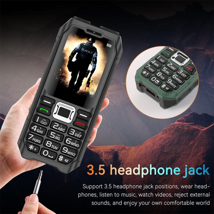 UNIWA M6000 Big Speaker Keypad Phone, 2.4 inch, Dual Flashlights, 21 Keys, SOS, FM, 4 SIM, GSM, Plug:UK Plug(Black) - Others by UNIWA | Online Shopping UK | buy2fix