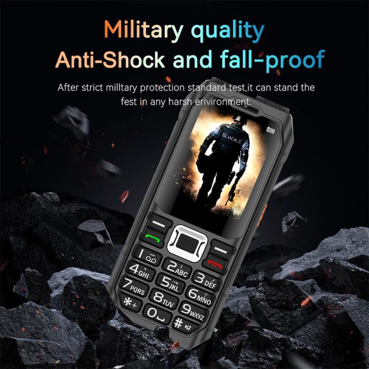 UNIWA M6000 Big Speaker Keypad Phone, 2.4 inch, Dual Flashlights, 21 Keys, SOS, FM, 4 SIM, GSM, Plug:UK Plug(Black) - Others by UNIWA | Online Shopping UK | buy2fix