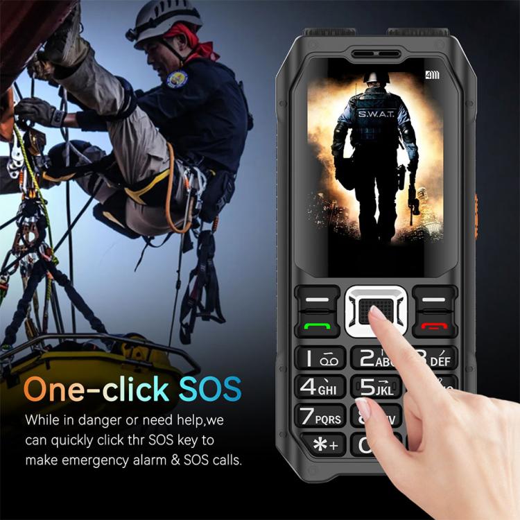 UNIWA M6000 Big Speaker Keypad Phone, 2.4 inch, Dual Flashlights, 21 Keys, SOS, FM, 4 SIM, GSM, Plug:UK Plug(Black) - Others by UNIWA | Online Shopping UK | buy2fix
