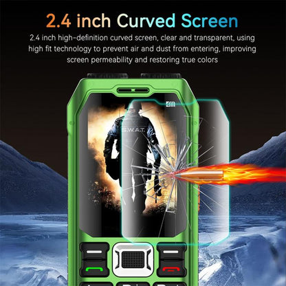 UNIWA M6000 Big Speaker Keypad Phone, 2.4 inch, Dual Flashlights, 21 Keys, SOS, FM, 4 SIM, GSM, Plug:UK Plug(Green) - Others by UNIWA | Online Shopping UK | buy2fix