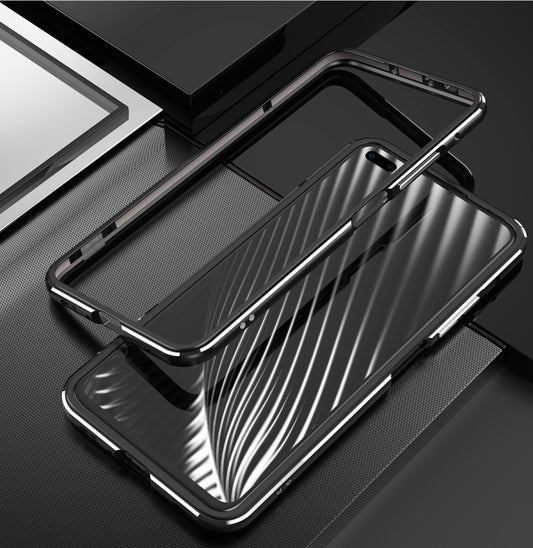 For Huawei Honor V30 Aluminum Alloy Shockproof Protective Bumper Frame(Black Silver) - Honor Cases by buy2fix | Online Shopping UK | buy2fix