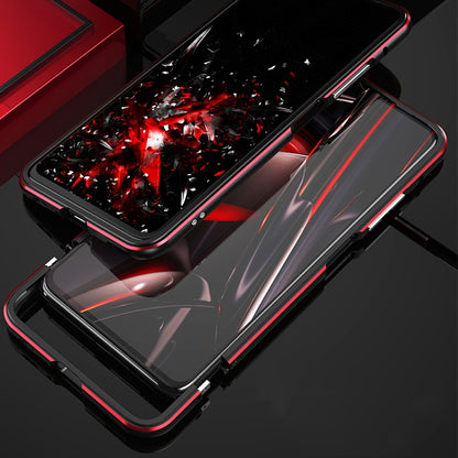 For Huawei Honor V30 Aluminum Alloy Shockproof Protective Bumper Frame(Black Red) - Honor Cases by buy2fix | Online Shopping UK | buy2fix