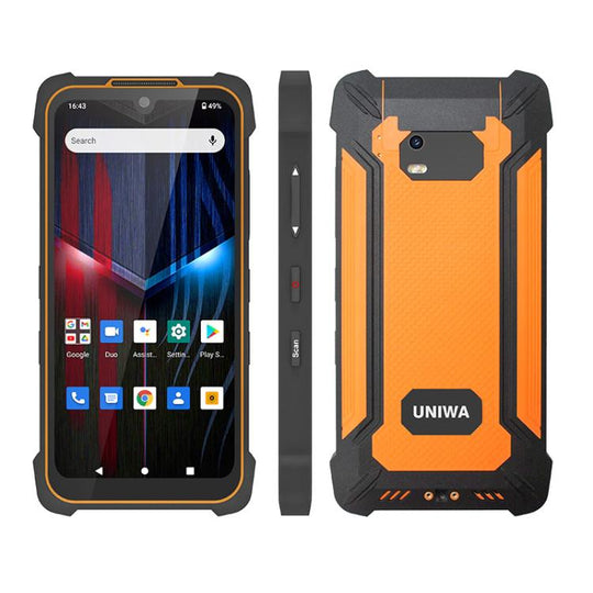 UNIWA P551 Handheld PDA Rugged Phone, 4GB+64GB, 5.5 inch Android 11 Mediatek MT6765 Helio P35 Octa Core, Network: 4G, Plug:US Plug(Orange)