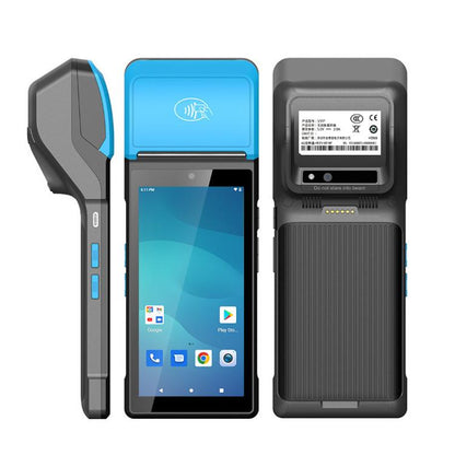 UNIWA V6P Thermal Label Printer Handheld PDA, 2GB+16GB, 5.45 inch Android 12 Mediatek MT6761 Quad Core, NFC, Network: 4G, Plug:US Plug(Black Blue) - UNIWA by UNIWA | Online Shopping UK | buy2fix