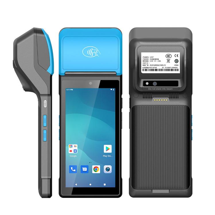 UNIWA V6P Thermal Label Printer Handheld PDA, 2GB+16GB, 5.45 inch Android 12 Mediatek MT6761 Quad Core, NFC, Network: 4G, Plug:AU Plug(Black Blue) - UNIWA by UNIWA | Online Shopping UK | buy2fix