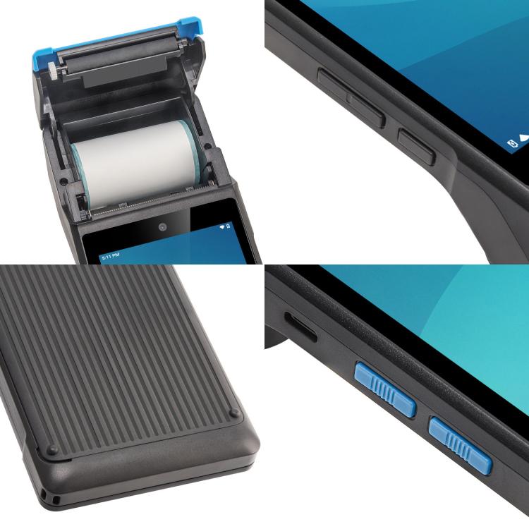 UNIWA V6P Thermal Label Printer Handheld PDA, 2GB+16GB, 5.45 inch Android 12 Mediatek MT6761 Quad Core, NFC, Network: 4G, Plug:EU Plug(Black Blue) - UNIWA by UNIWA | Online Shopping UK | buy2fix
