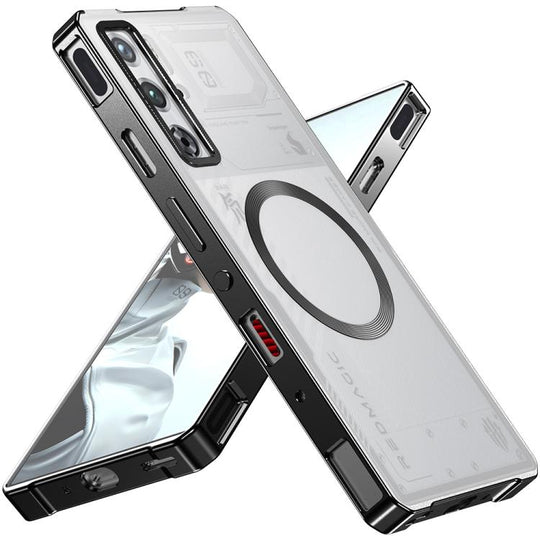 For ZTE nubia RedMagic 10 Pro / 10 Pro+ Alloy Frame Frosted Magnetic Single-sided Phone Case(Black)