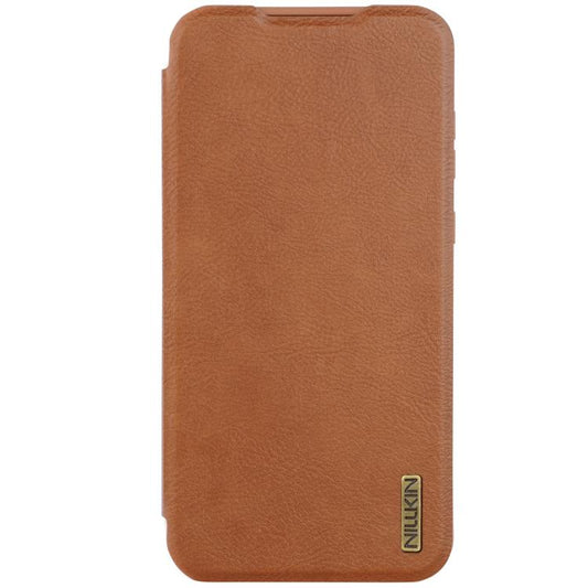For Samsung Galaxy A56 5G NILLKIN QIN Series Pro Sliding Camera Cover Design Leather Phone Case(Brown) - Galaxy Phone Cases by NILLKIN | Online Shopping UK | buy2fix