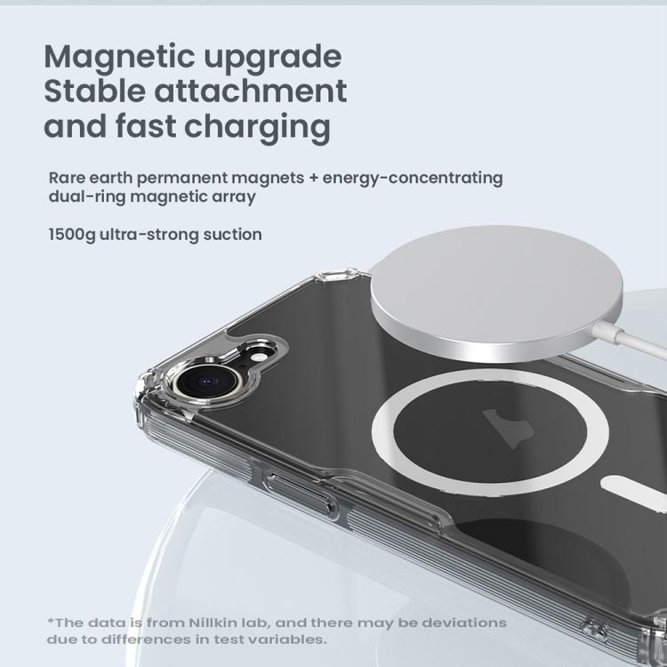For iPhone 16e NILLKIN Ultra Clear Magnetic PC + TPU Phone Case(Transparent) - iPhone 16e Cases by NILLKIN | Online Shopping UK | buy2fix