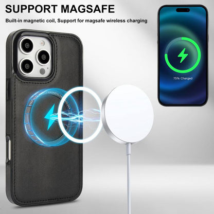 For iPhone 16 Pro Max Zipper Wallet Split MagSafe Leather Back Phone Case(Black) - iPhone 16 Pro Max Cases by buy2fix | Online Shopping UK | buy2fix