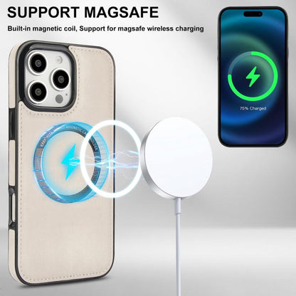 For iPhone 16 Pro Zipper Wallet Split MagSafe Leather Back Phone Case(White) - iPhone 16 Pro Cases by buy2fix | Online Shopping UK | buy2fix