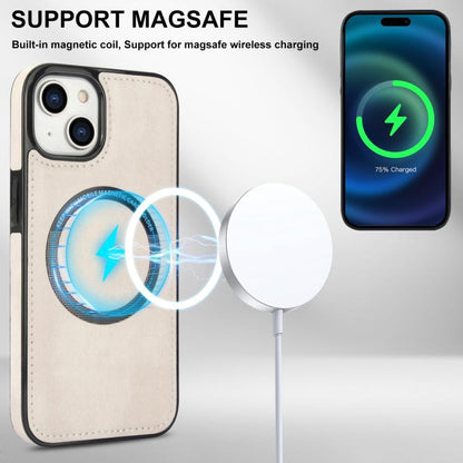 For iPhone 15 Zipper Wallet Split MagSafe Leather Back Phone Case(White) - iPhone 15 Cases by buy2fix | Online Shopping UK | buy2fix
