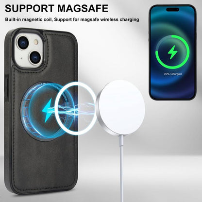 For iPhone 15 Zipper Wallet Split MagSafe Leather Back Phone Case(Black) - iPhone 15 Cases by buy2fix | Online Shopping UK | buy2fix