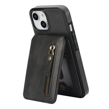 For iPhone 14 Zipper Wallet Split MagSafe Leather Back Phone Case(Black) - iPhone 14 Cases by buy2fix | Online Shopping UK | buy2fix